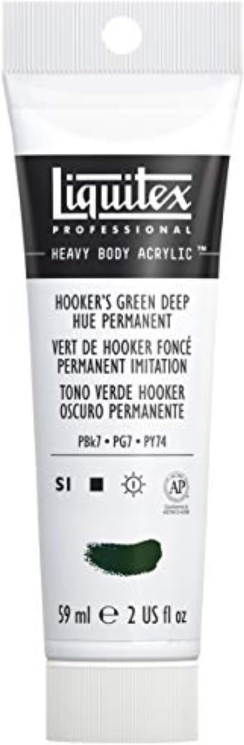 Liquitex Professional Heavy Body Acrylic Paint, 2-oz (59ml) Tube, Hooker’s Green Deep Hue Permanent