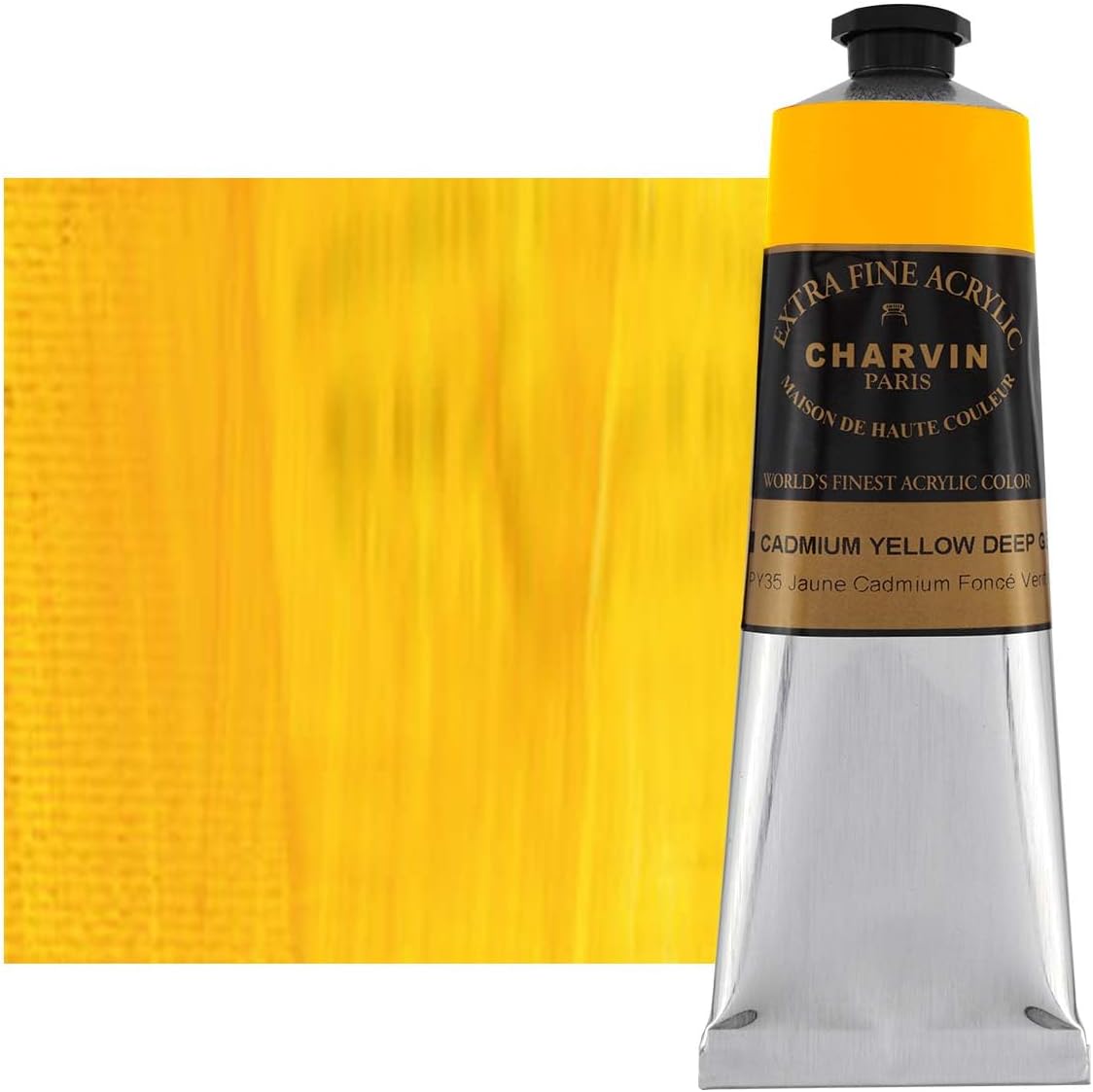 Charvin Extra Fine Professional Artist Acrylic Paint Colors, Nature Themed Hues, 150ml Cadmium Yellow Deep Gen