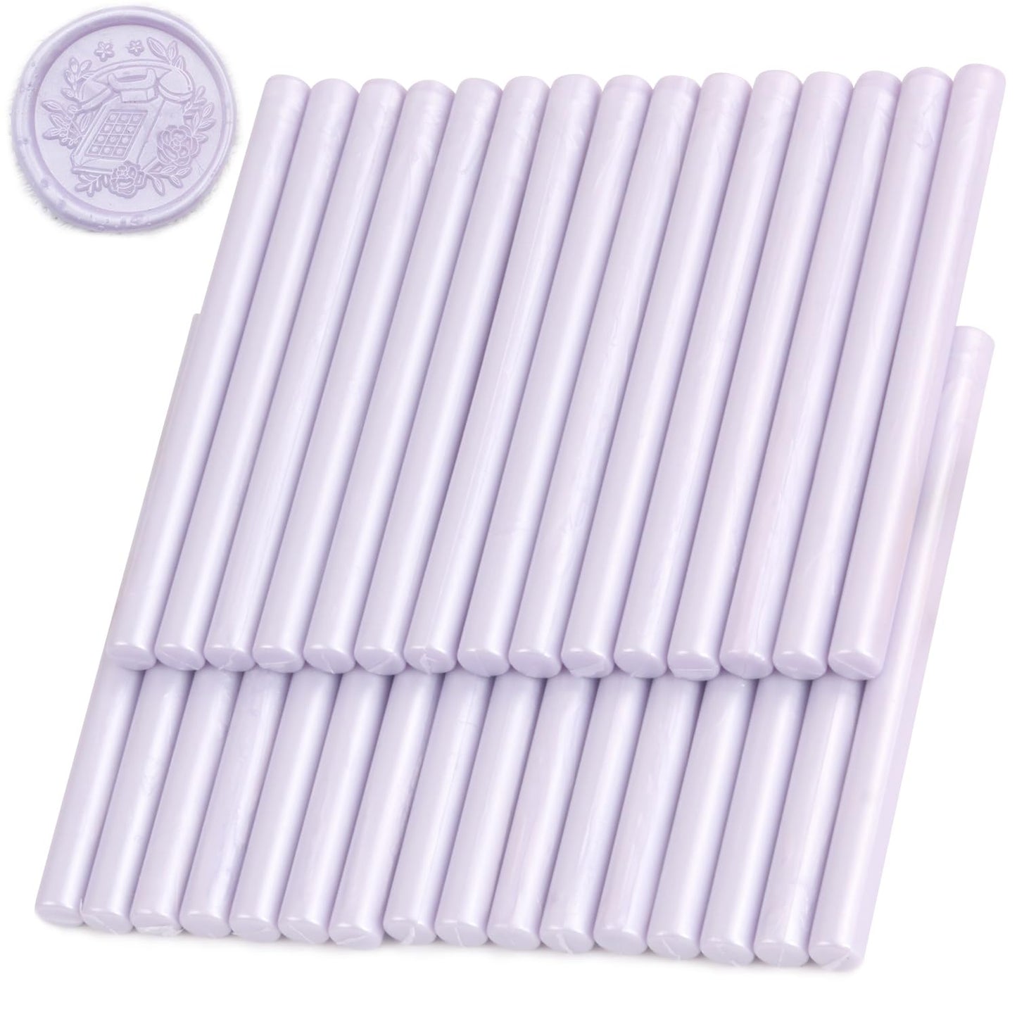 Light Purple Wax Seal Sticks, 30pcs Sealing Wax Sticks, HOSEALING Glue Gun Wax Seal Sticks for Wax Seal Stamp, Premium Sealing Wax for Wedding Invitations, Letter, Envelope (Mini Size)