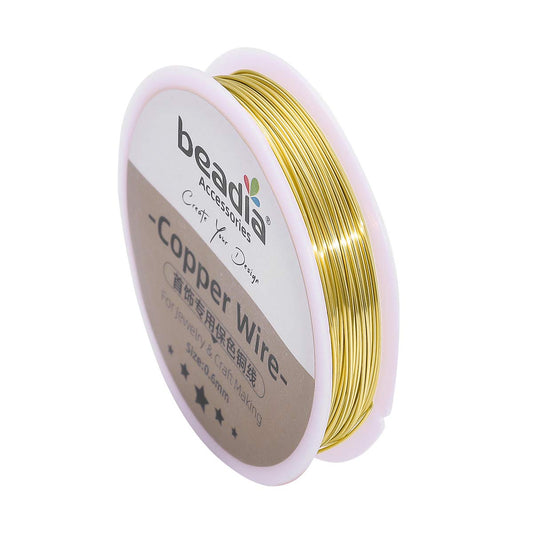 Gold Copper Wire 0.6mm Bead Cord for Bracelet Necklace Charm Beading Jewelry Making 16yard
