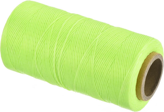 MECCANIXITY Waxed Thread,284 Yard 0.8mm 150D Flat Wax Thread Polyester Waxed String for Leather Sewing Hand Weaving Book Binding Home Decoration,Fluorescent Green