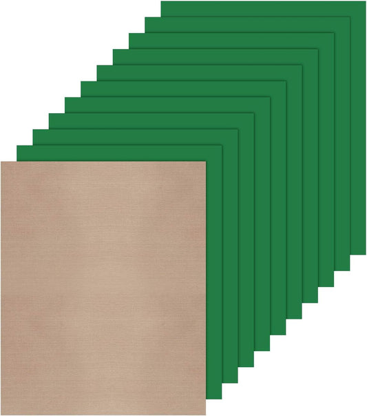 JANDJPACKAGING Green Heat Transfer Vinyl Bundle: 10 Pack 12"x10" Sheets, HTV Vinyl Sheets for Cricut & Silhouette Cameo or Home Iron On Vinyl T-Shirts & Fabrics
