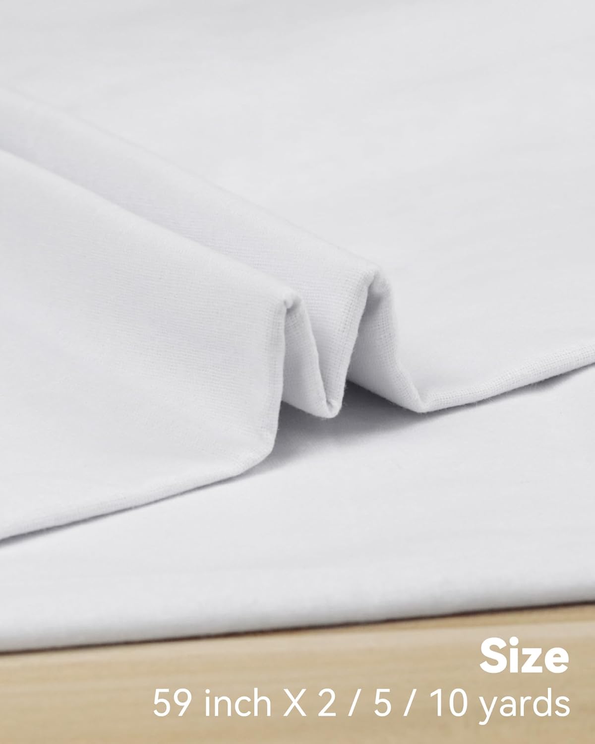 HOTGODEN Medium Weight 100% Cotton Muslin Fabric: 59 inch x 2 Yards Bleached Muslin Linen Fabric Material for Sewing Material Apparel Cloth