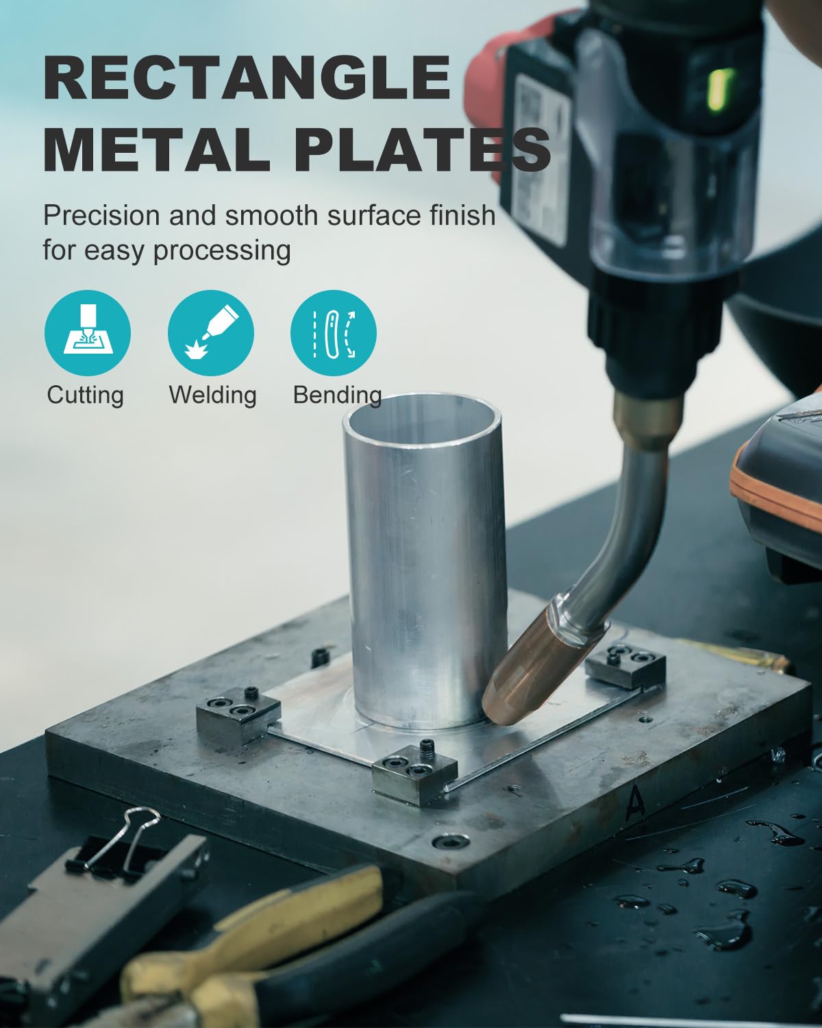 2 Pcs 18 Gauge Steel Sheets Metal Cold Rolled Steel Plate, 12" x 9" Weldable Metal Sheet for DIY Craft Projects, Industrial, Professional