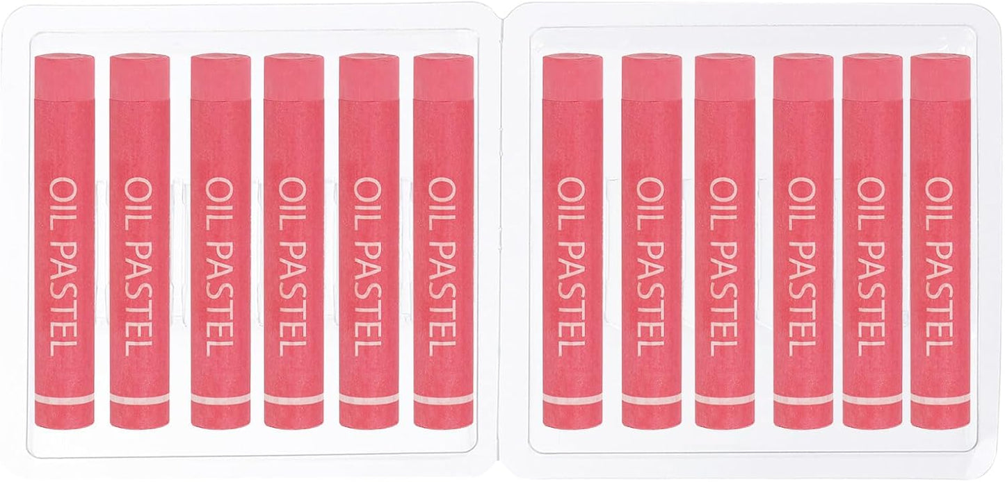 PATIKIL Red Plum Oil Pastels, 12Pcs Soft Oil Crayons Creamy Pastels Stick Art Supplies for Art Painting Drawing Blending Graffiti for Artists Beginners