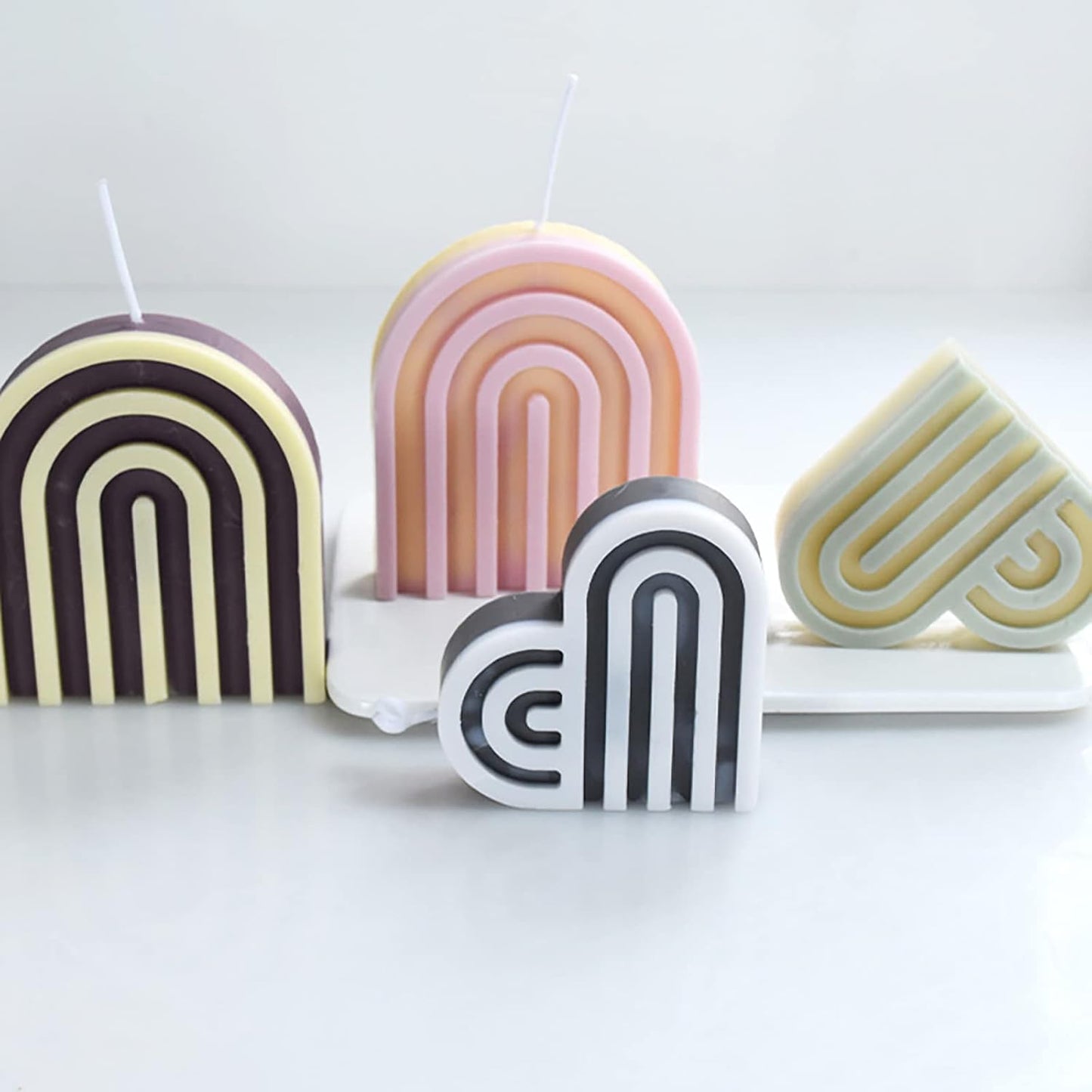 2 Pack Heart Shape Candle Molds - Table Decoration, Resin & Soap Mold, 3D Silicone Mold for Handmade Candles