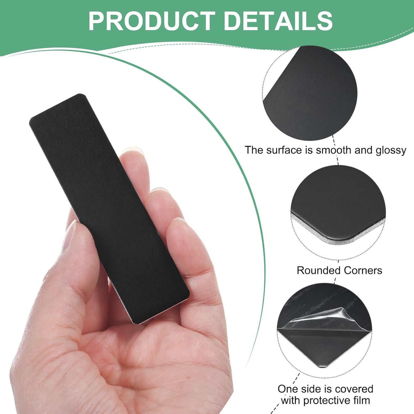 20-Pack Anodized Aluminium Laser Engraved Mount Metal Plate 3x1x0.04 Inch Engraver Blank Anodized Aluminum Sheets for DIY Laser Printing/Home/Office[Black]