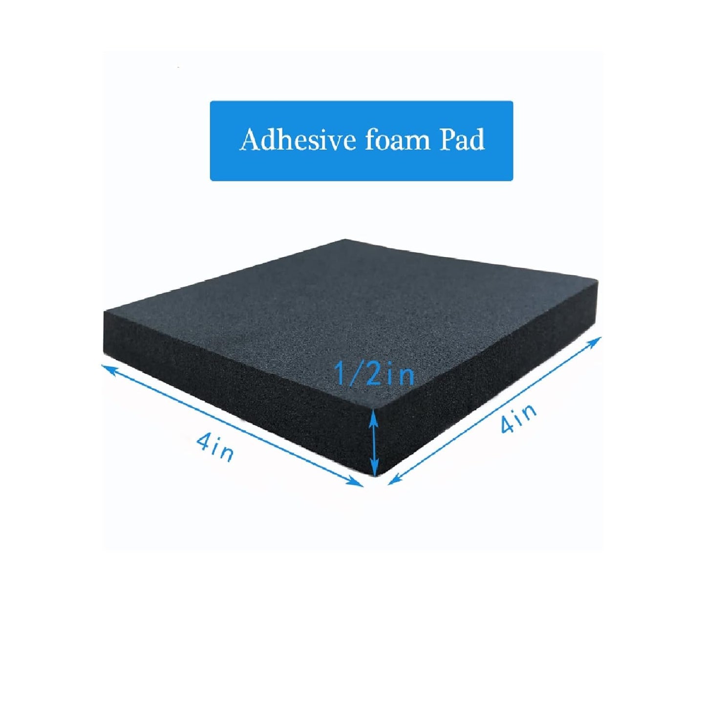 8 Pcs Foam Padding Sheet with Adhesive, Neoprene Rubber Adhesive Pads Closed Cell Foam Sheet for Insulation Soundproofing Anti-Slip Black (4" x 4" x 1/2", 8 Pcs)