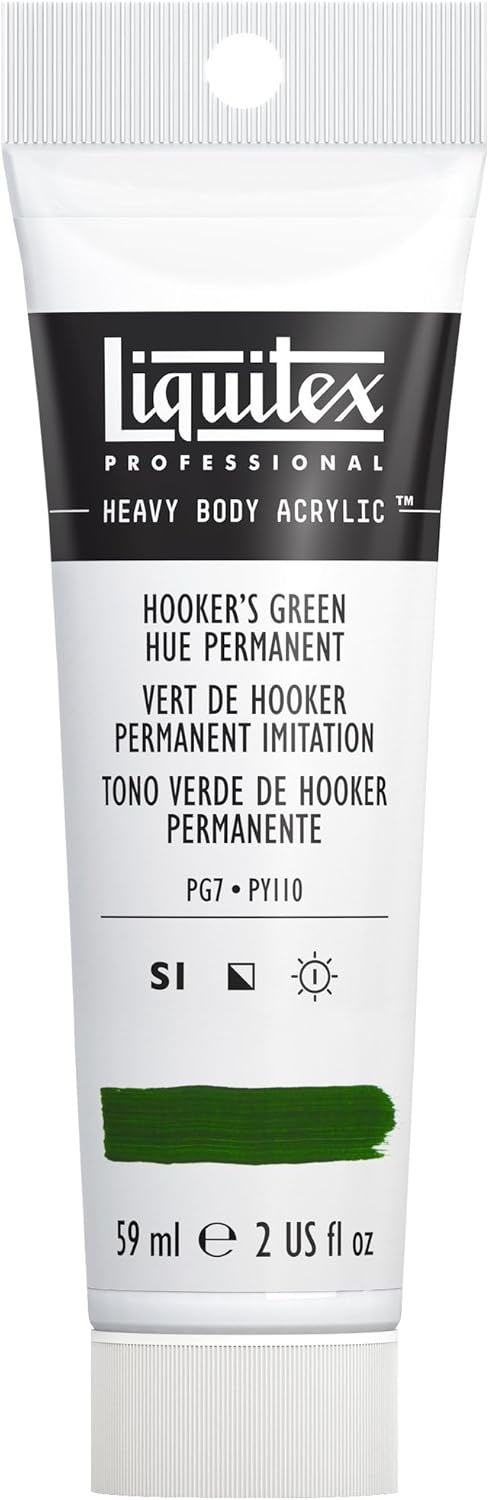 Liquitex Professional Heavy Body Acrylic Paint, 2-oz (59ml) Tube, Hooker’s Green Hue Permanent
