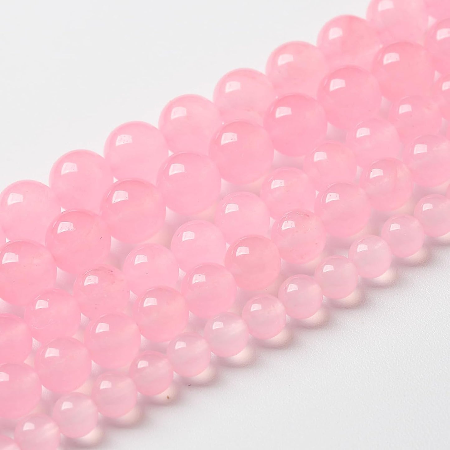 32pcs Natural Light Pink Chalcedony Stone Beads for Jewelry Making - Energy Healing Power Stone - DIY Bracelet Necklace Accessories - 15" (12mm, Light Pink Chalcedony)