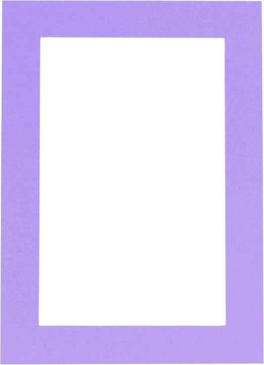 Poster Palooza 8.5x11 Mat Bevel Cut for 7x9 Photos - Acid Free Light Purple Precut Matboard - For Pictures, Photos, Framing - 4-ply Thickness