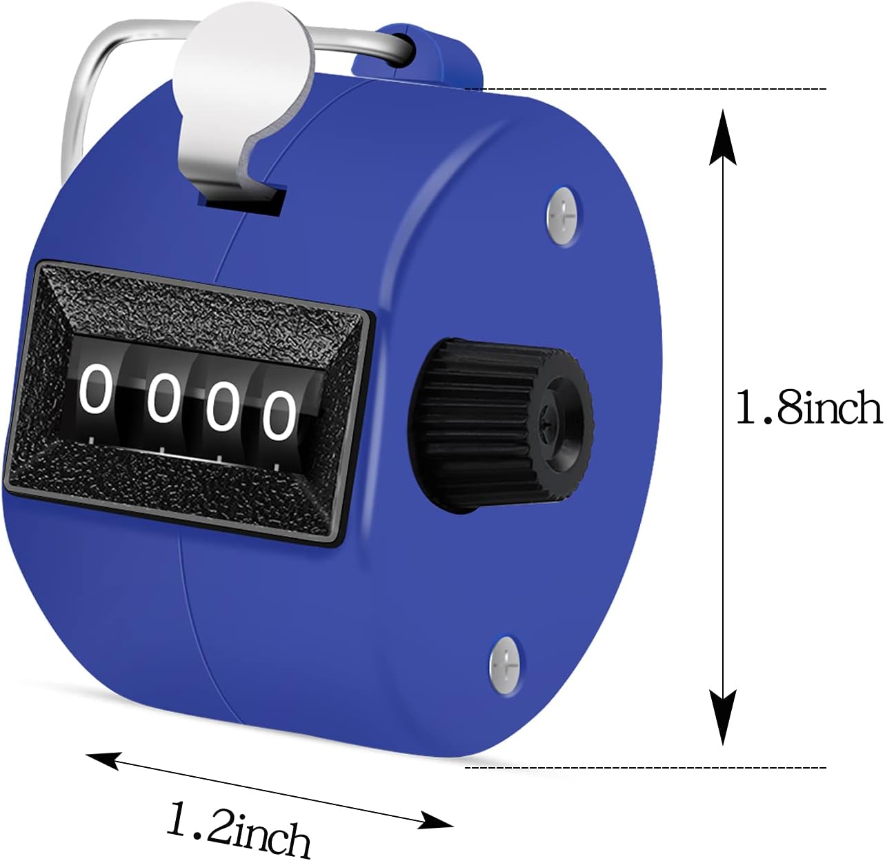 12 Pcs Hand Tally Counter 4-Digit Lap Counter Clicker, Manual Mechanical Handheld Pitch Click Counter with Finger Ring for School Golf & Knitting Row Croche