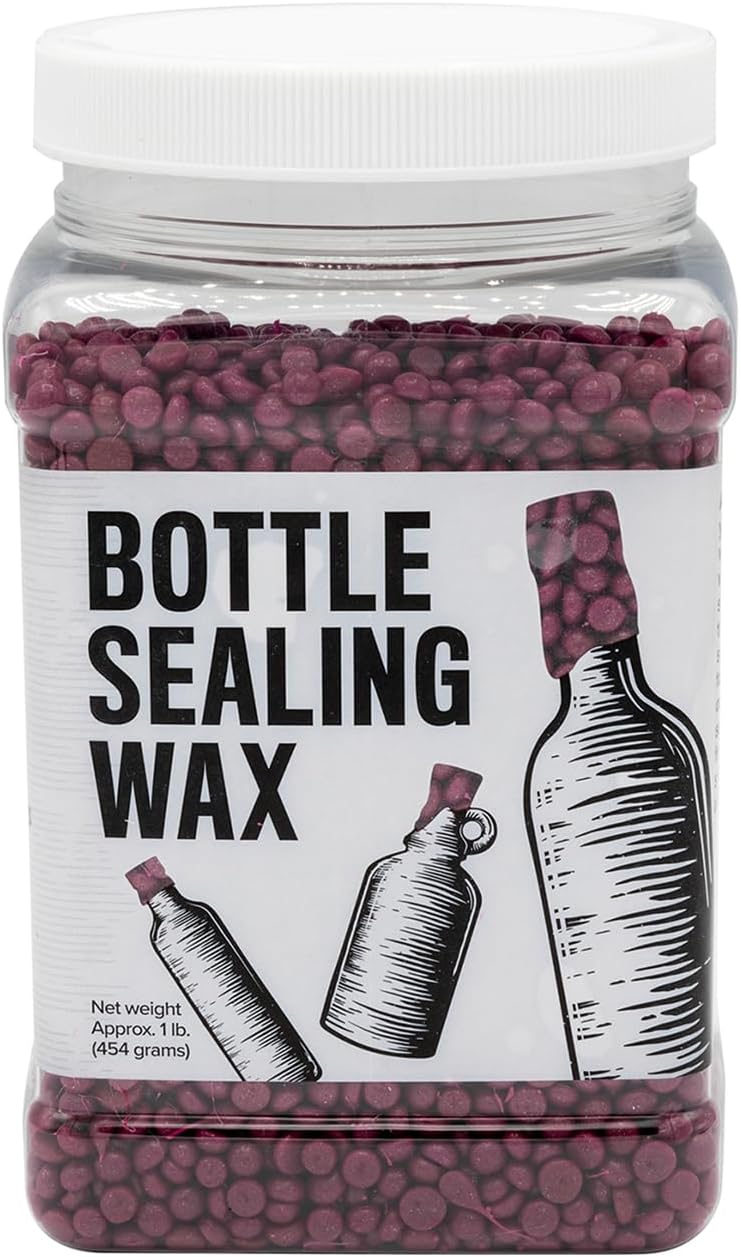 Blended Waxes, Inc. Bottle Sealing Wax, Pastille Wax Seal Beads For Wine, Beer, and Liquor Bottle Sealing, Seals Between 25-30 Bottles, 1 lb, Fuchsia Pearl
