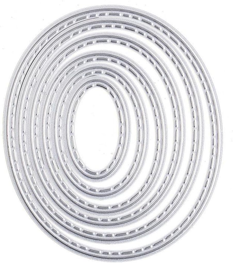 Mvchifay Cutting Dies Happy Birthday Thanks Metal Stencils Scrapbooking Tool DIY Emboss for Paper Card Making (Ovals Set)