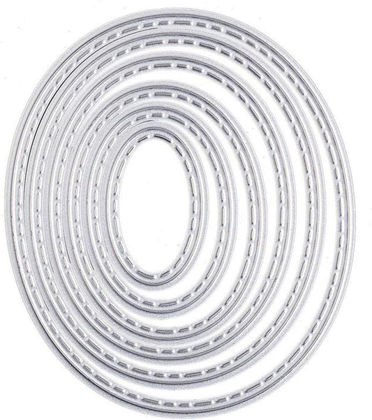 Mvchifay Cutting Dies Happy Birthday Thanks Metal Stencils Scrapbooking Tool DIY Emboss for Paper Card Making (Ovals Set)