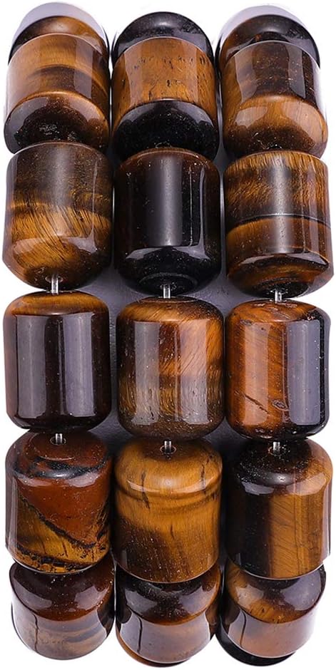Natural Yellow Tiger Eye Cylinder Stone Loose Semi Gemstone Beads for Jewelry Making 10mmx14mm 38cm