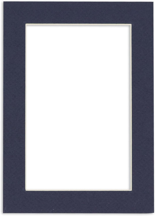 8x10 Mat Bevel Cut for 5.5x8.5 Photos - Acid Free Navy Precut Matboard - For Pictures, Photos, Framing - 4-ply Thickness