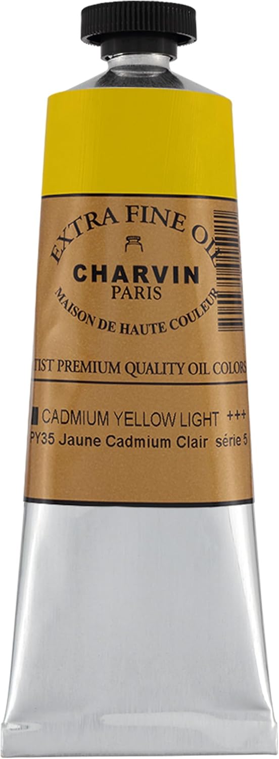 Charvin Extra Fine Oil Paint, Cadmium Yellow Light 60 mL - Triple-Milled, Rich Texture, Poppy Oil-Based, Light-Fast, Handmade, Archival Quality