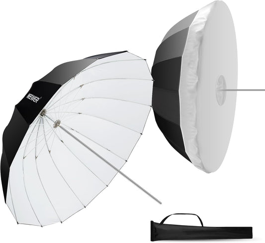 NEEWER 71"/180cm Parabolic Reflective Umbrella Photography with White Inner, Soft Lighting with Diffuser Cover, Bag, Quick Fold for Camera Photo Studio Video Light Shooting Monolight Flash, NS4U