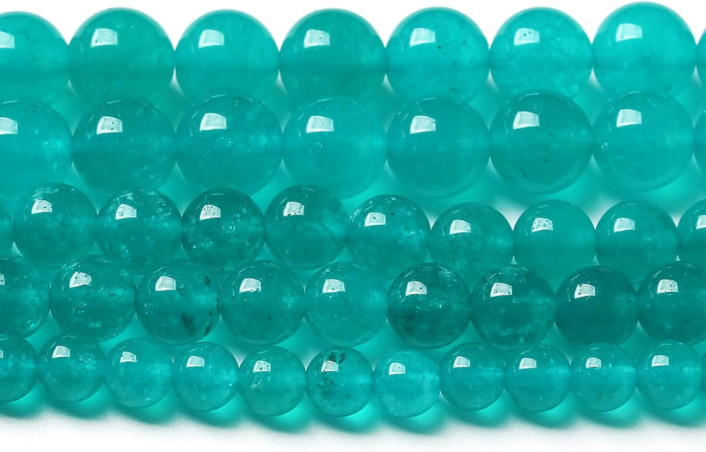 38PCS 10mm Natural Stone Beads Blue Amazonite Jade Stone Round Loose Beads for Jewelry Making DIY Bracelet Necklace 15 Inch