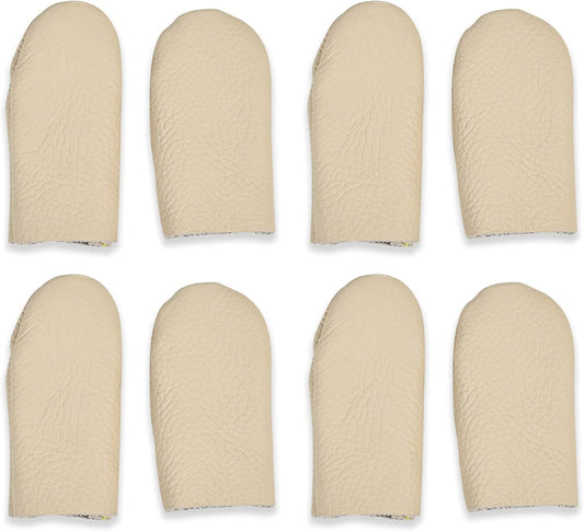 4 Pairs Leather Finger Protector Needle Felting Knitting Finger Thimble Guards Tools, Fingers Thumb Protector for Knitting Sewing Quilting Pin Needles Craft Accessories DIY Sewing Tools(Random Color)