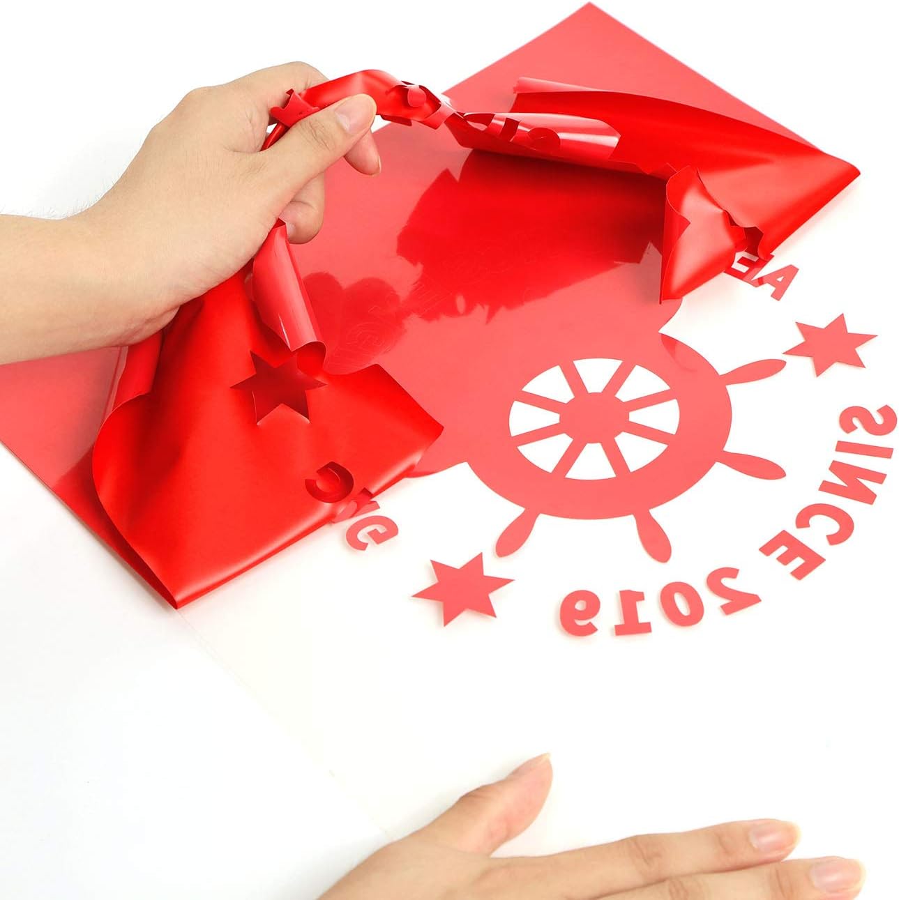 RENLITONG Red HTV Iron on Vinyl 12Inch by 10ft Roll Heat Transfer Vinyl for T-Shirt HTV Rolls for All Cutter Machine - Easy to Cut & Weed for Heat Transfer Design