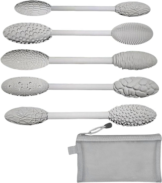 5PCS Double-Ended Clay Sculpting Tools, Polymer Clay Texture Tools Set with Wooden Handle for Pottery, Ceramics, DIY Art Modeling - Professional Sculpting & Detailing Kit