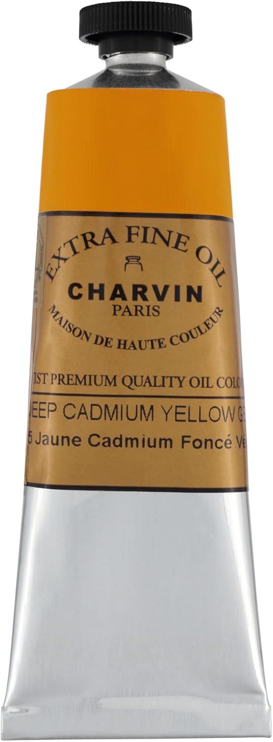 Charvin Extra Fine Oil Paint, Yellow 60 ml Tube - Triple-Milled, Rich Texture, Poppy Oil-Based, Light-Fast, Handmade, Archival Quality