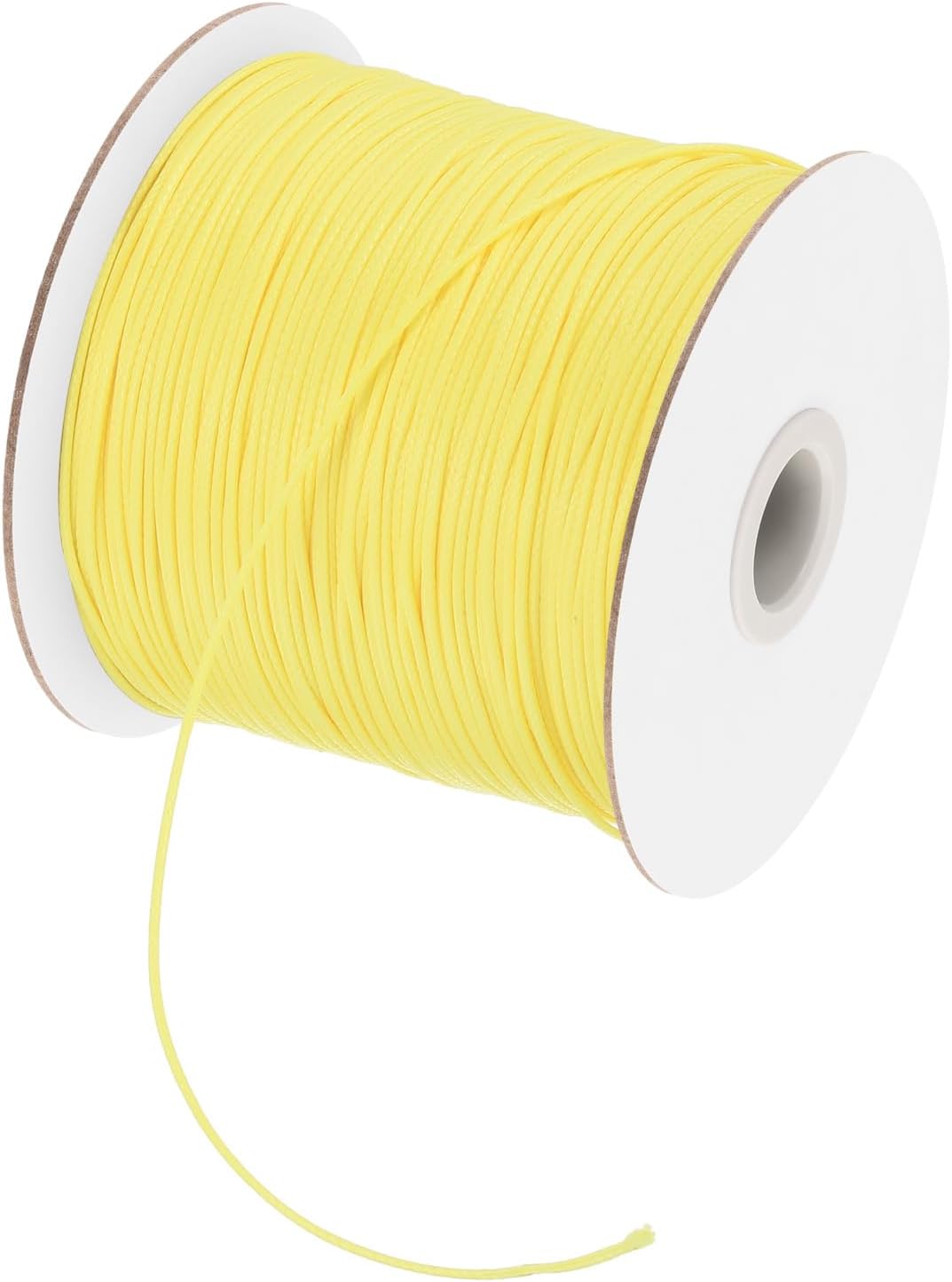 MECCANIXITY Waxed Cord 0.5mm Waxed Polyester Cord 175 Yard Wax String for Bracelet Making, Necklaces, Beading, Jewelry Making and DIY Crafts(Light Yellow)