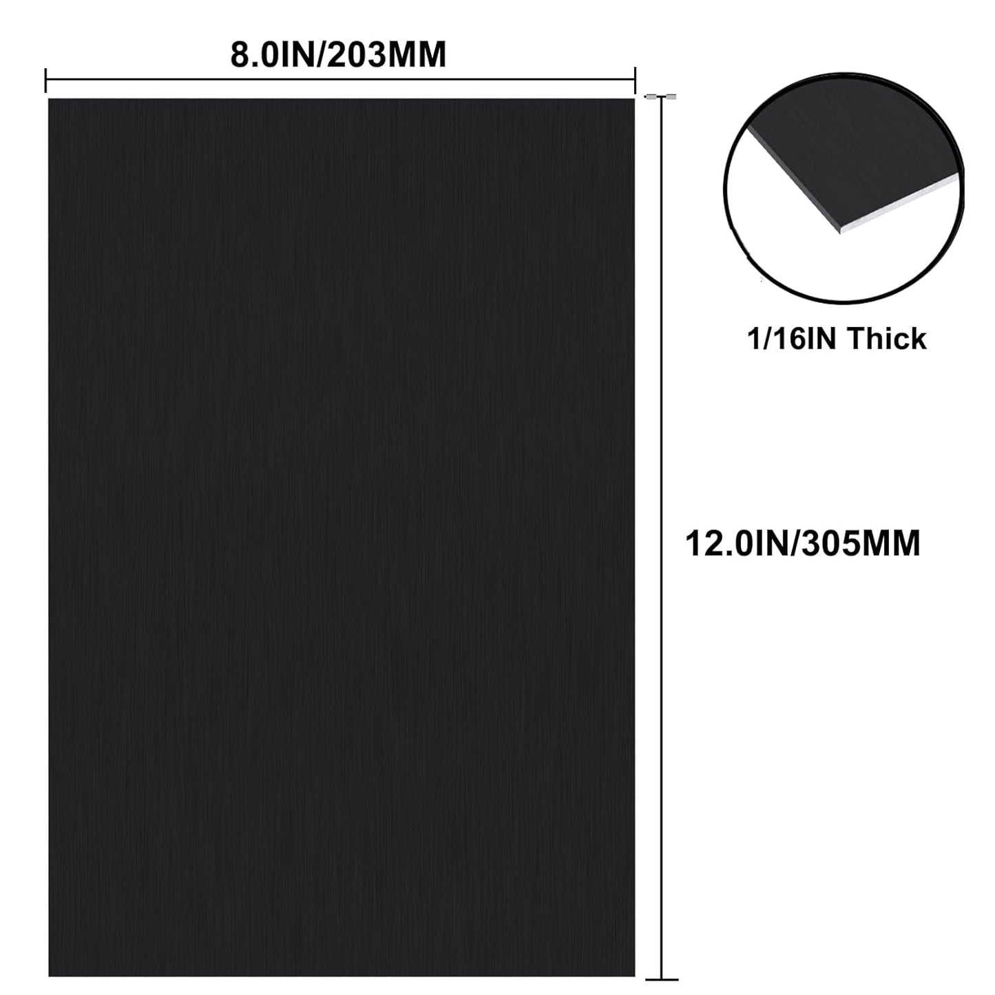 Anodized Aluminum Sheet 8 x 12 x 1/16 Inch Black 5052 Aluminum Alloy Engraving Blanks for Laser Engraving