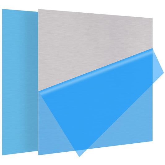 2Pack 5052 H32 Thin Aluminum Sheet Metal 12 x 12 x 0.012 (12Mil) Aluminum Plate Covered with Protective Film, Rectangle Thin Aluminum Metal Plate for Crafting, DIY, Handcraft, Backsplashes, 0.3mm