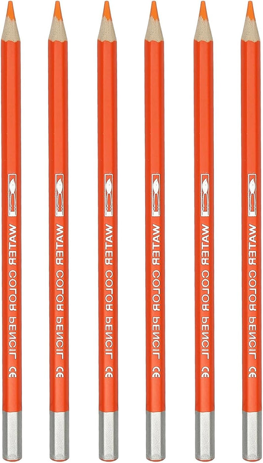 PATIKIL Watercolor Pencil, 6Pcs Water Soluble Pencils for Blending, Coloring, Sketch Drawing, Painting, Orange