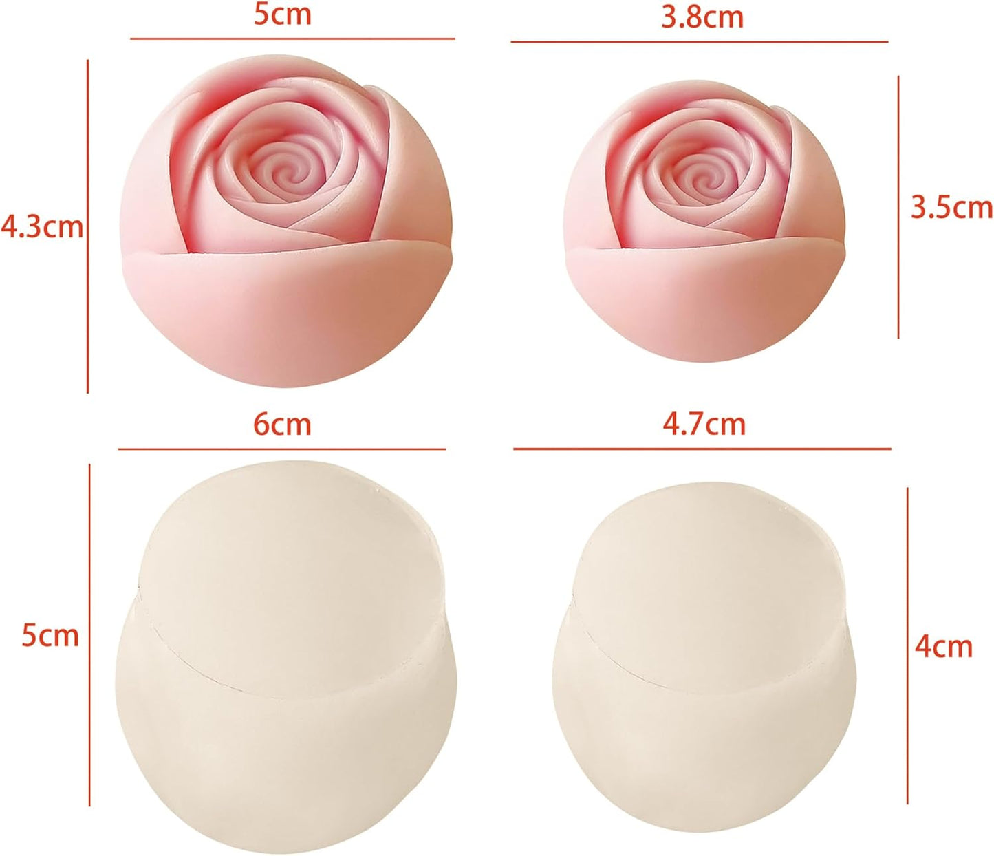 2 Pack Flower Succulent Candle Mold - Rose Flower - Resin Casting Silicone Molds for Home Decor & Candle Making Wave Spiral Mold