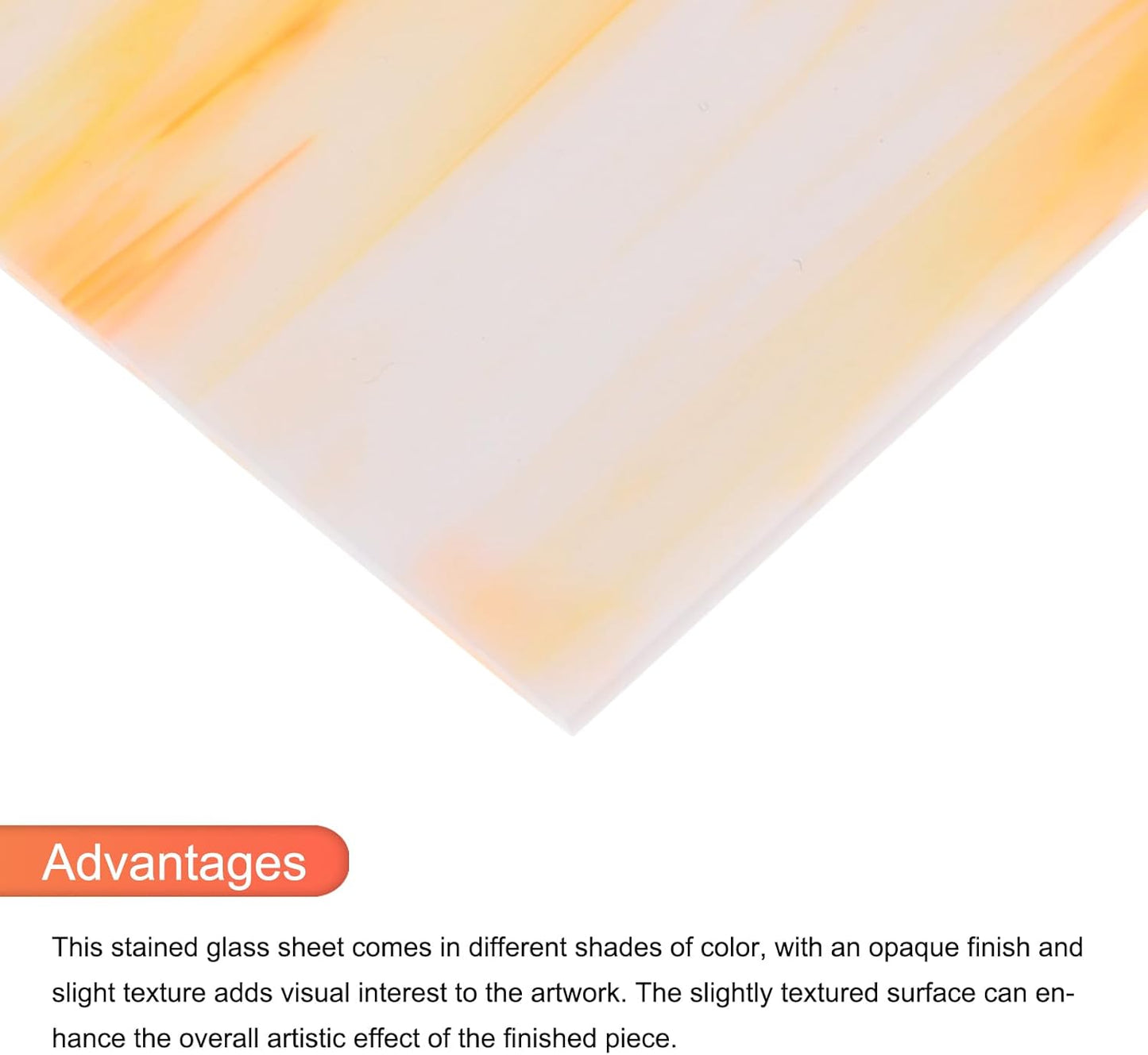 MECCANIXITY 2 Pcs Stained Glass Sheet Mosaic Tile 7.9 Inch x 5.9 Inch Champagne Stained Glass Sheets for Crafts DIY Art Project