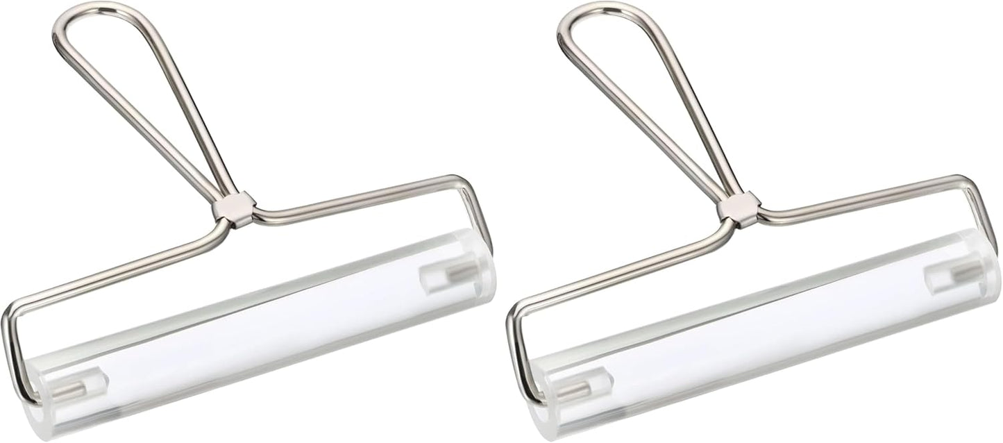 PATIKIL 6 Inch Acrylic Roller Brayer, Clay Rolling Pin Tools with Steel Handle for Wallpaper Printing Printmaking Ink Stamping Tape Construction (Pack of 2)