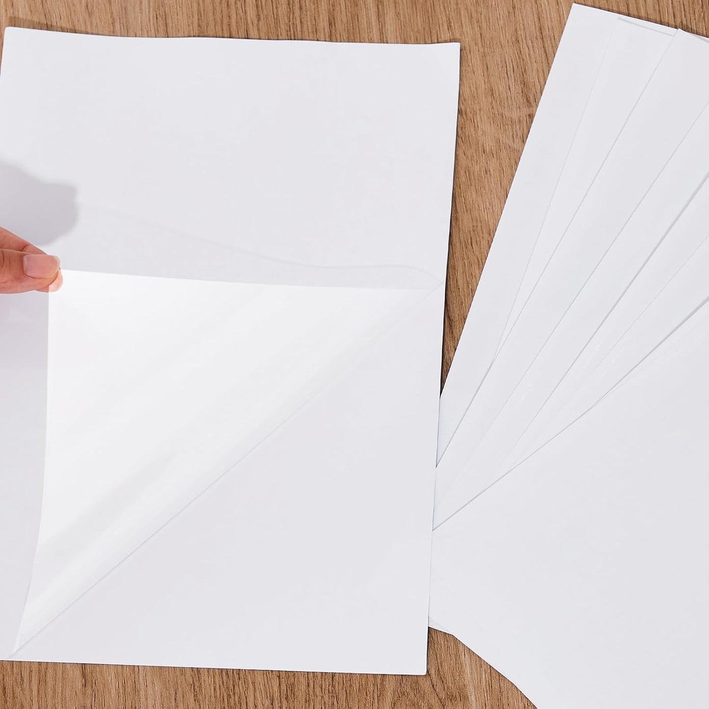 Clabby 36 Sheets Holographic Sticker Paper A4 Vinyl Sticker Paper Self Adhesive Waterproof Transparent Film, 11.7 x 8.3 inches(Clear)