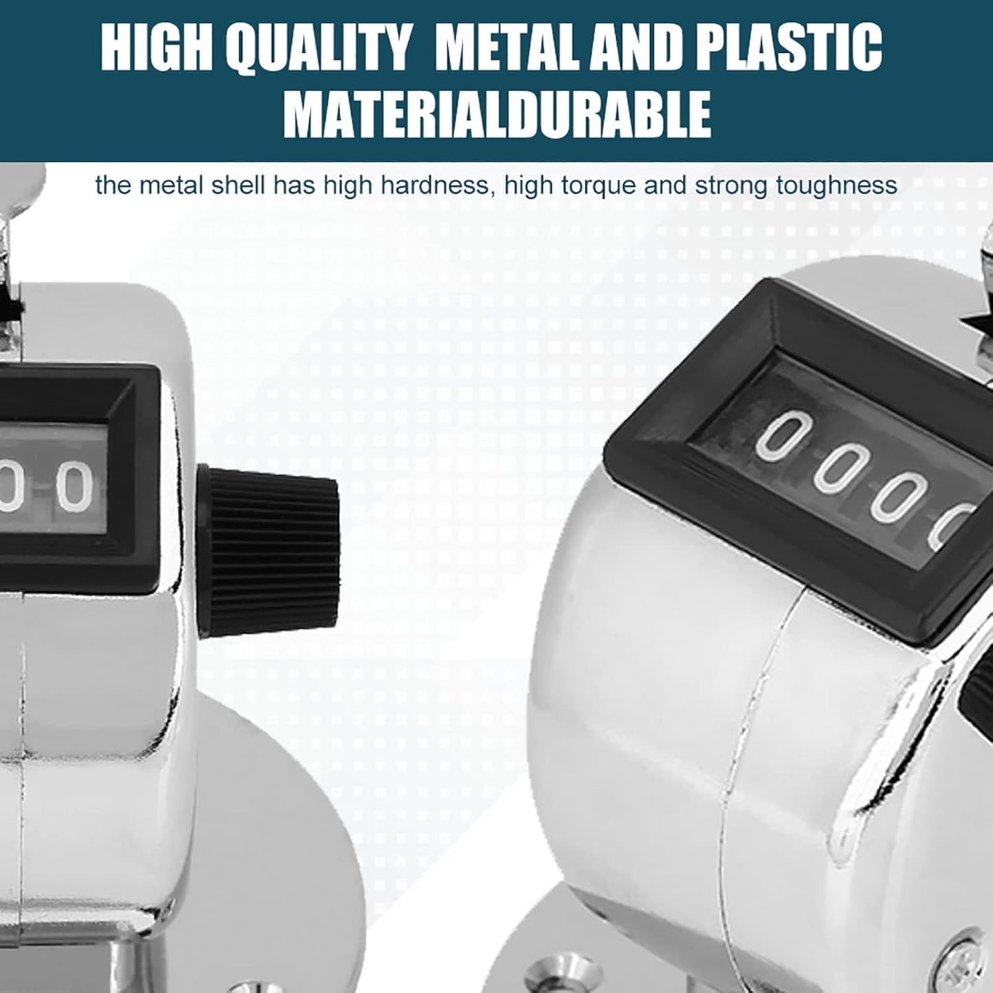 4-Digit Number Click Counter, Manual Handheld Pitch Counter, One Hand Metal Tally Counter Digital Counting for Coaching Knitting Lap Fishing Golf Row