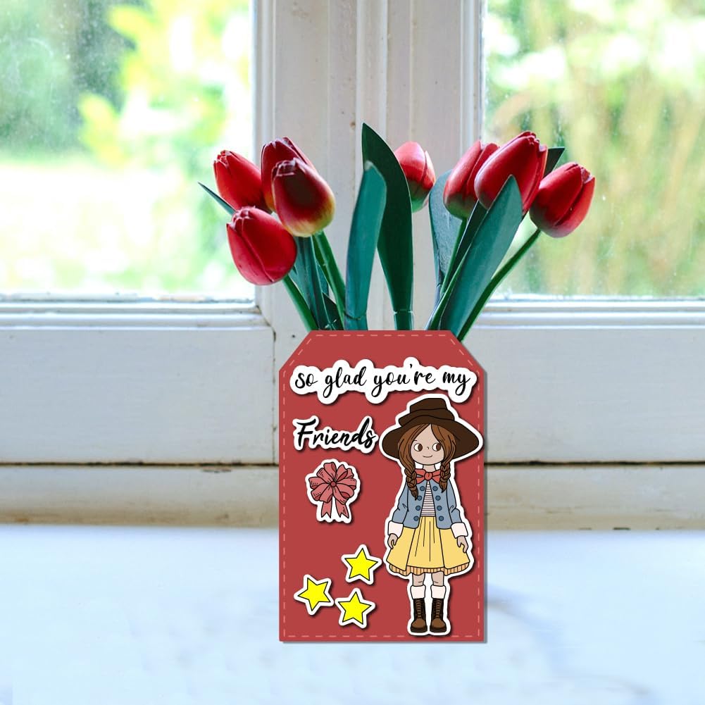 Fashion Girls Clear Stamps 6.3x4.3 Friendship Word Rubber Stamp Flower Silicone Stamps Star Heart Transparent Stamps for DIY Scrapbooking Card Making Photo Album Decor