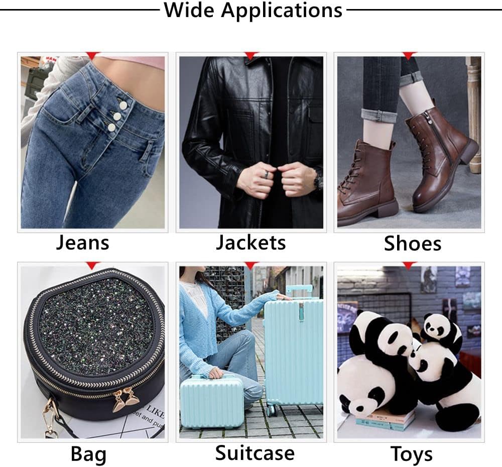 48-Piece Metal Zipper Repair Accessories Set - DIY Sewing Kit with Slider, Retainer, Box Insert, Pin, Top & Bottom Stoppers (Bronze)