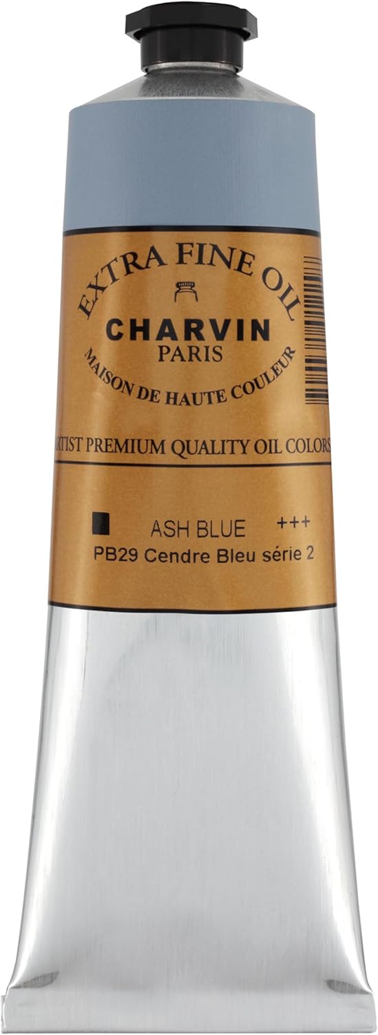 Charvin Extra Fine Oil Paint, Ash Blue 150 ml - Triple-Milled, Rich Texture, Poppy Oil-Based, Light-Fast, Handmade, Archival Quality