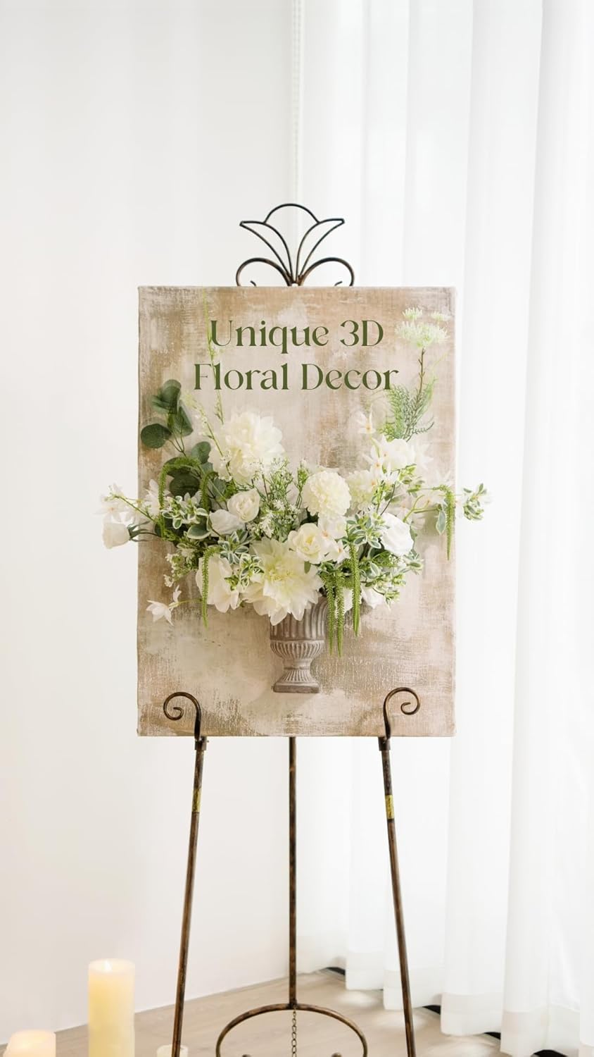 Ling's moment Ivory Dahlia Foam Artificial Flowers Real Touch Faux Fake Flower for Home Decor Graduation Baby Shower Decorations Outdoors Party Favors Wedding Gifts Centerpieces Arrangements 25pcs