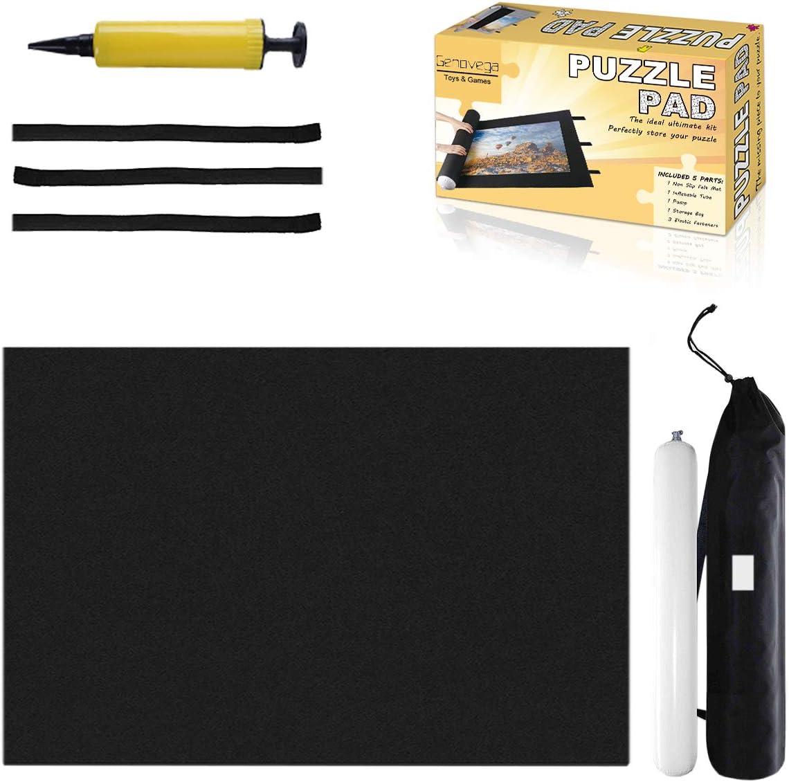 Jigsaw Puzzle Mat Roll Up - 2000 1500 500 Pieces Saver Large Puzzles Board for Adults Kids, Storage and Transport Premium Pump Puzzle Glue Felt Mat Inflatable Tube Cover Keeper Pad Holder Organizer