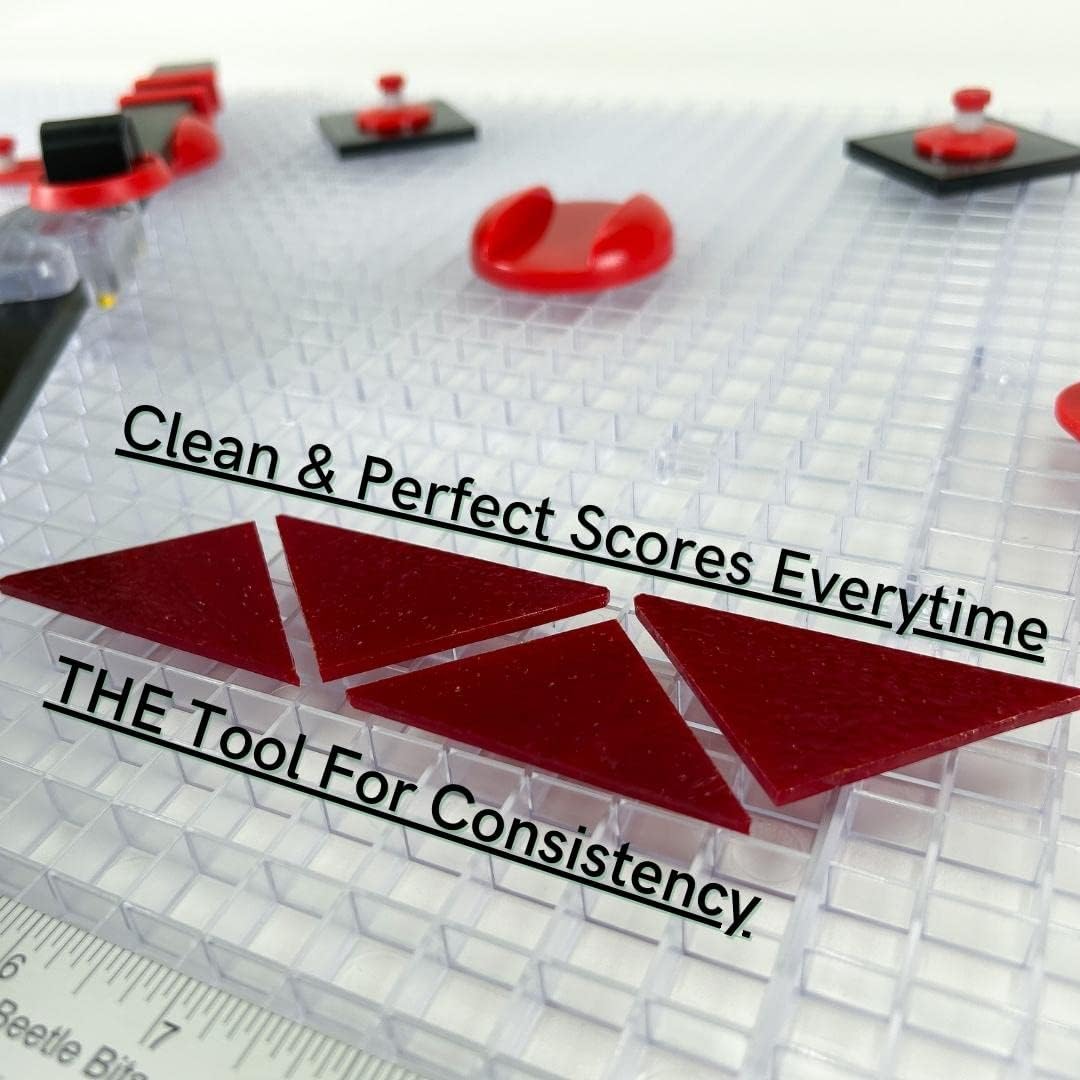 Creator's Ultra Beetle Bits Everything Glass Cutting System - Complete with 6-Pack Waffle Grids and Push Button Flying Beetle Glass Cutter Included - Made in The USA