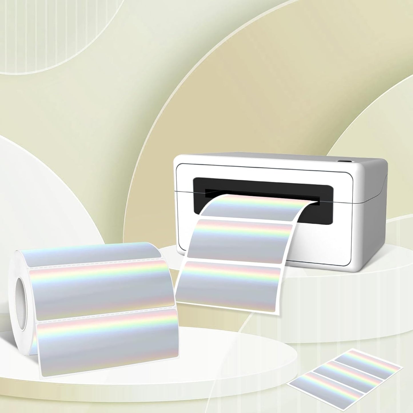 1" x 3" Holographic Thermal Label Stickers,Printable Rainbow Glitter Thermal Printer Sticker Labels for Gift Wrapping, Self-Adhesive Name Price Tag DIY Custom Logo Design (500 pcs)