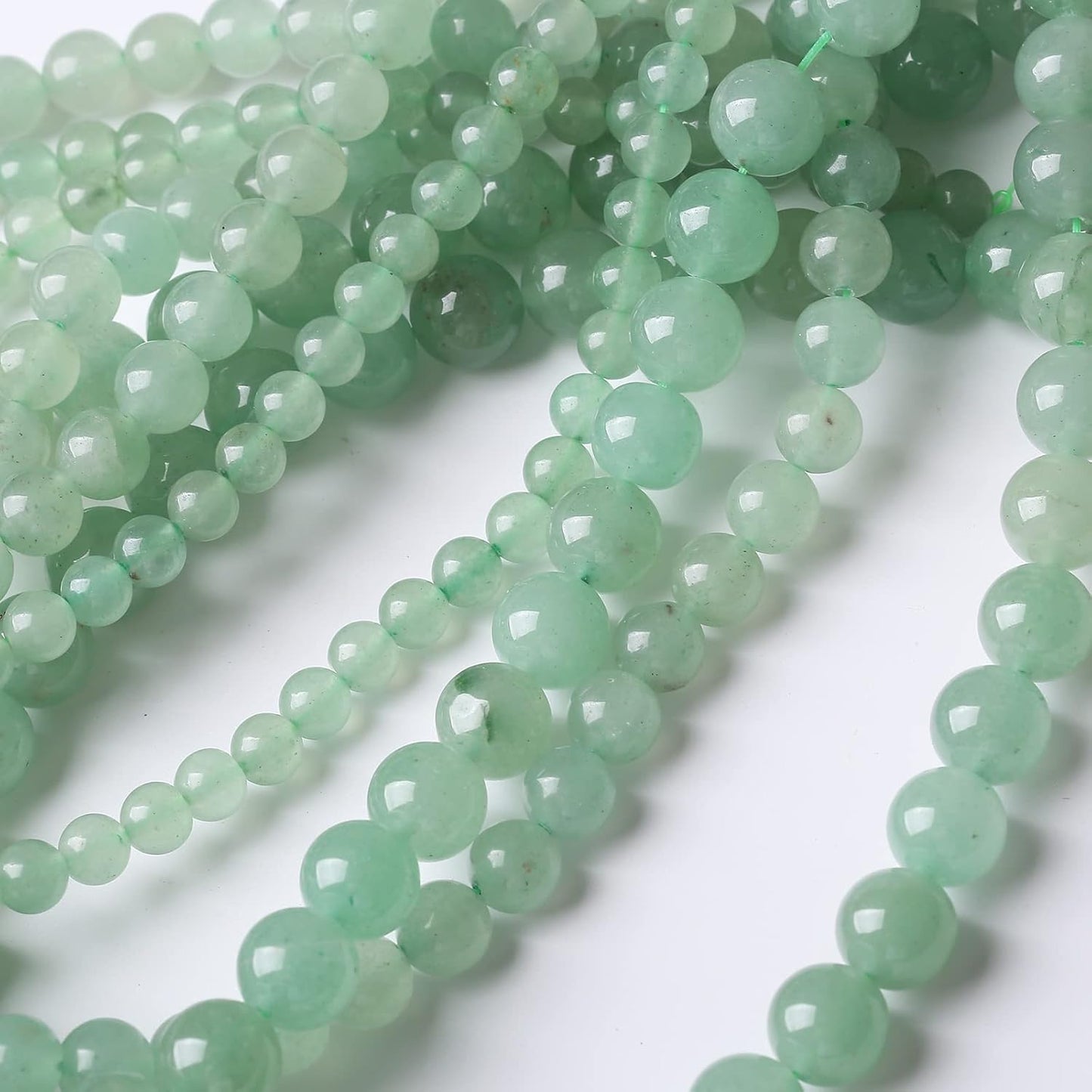 60PCS 6MM Natural Green Aventurine Stone Beads Energy Healing Beads for DIY Jewelry Bracelet Necklace Making for Jewelry Making15Inch