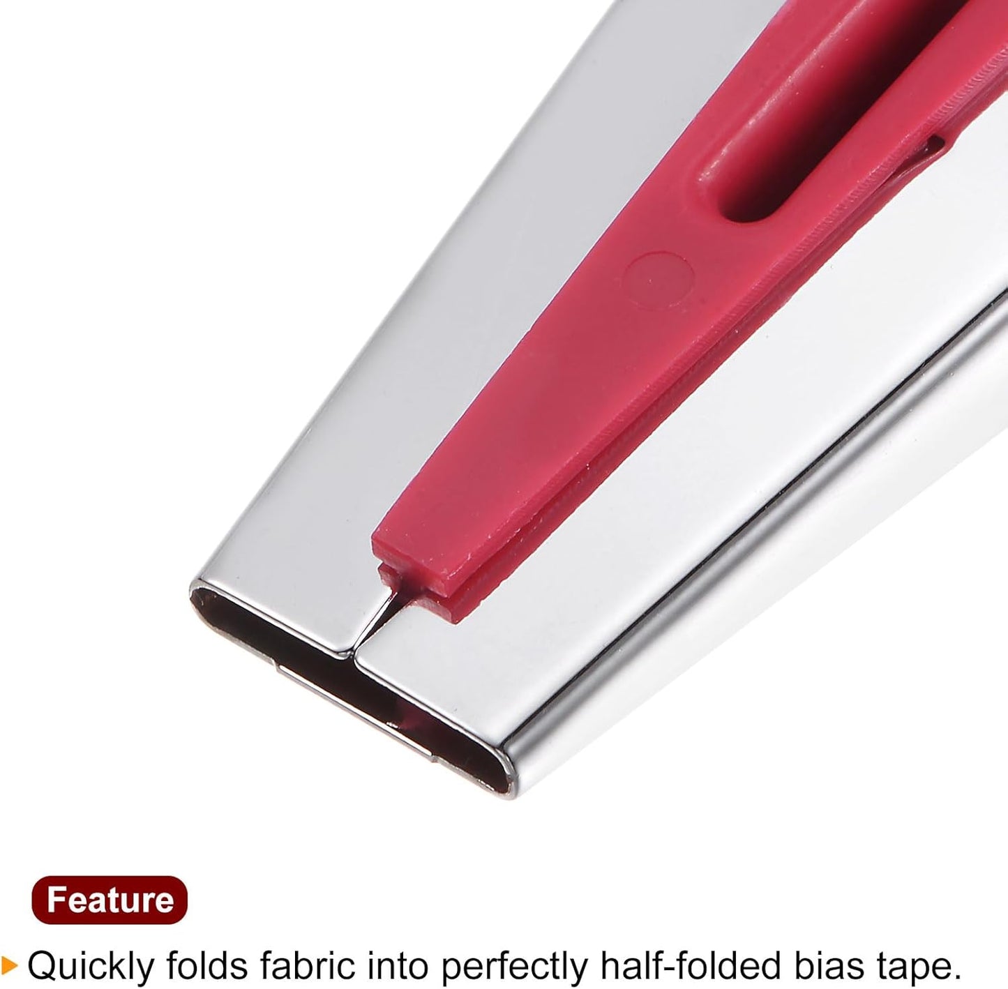 HARFINGTON Bias Tape Maker Kit 18mm Single and Double Fold Fabric Bias Binding Maker Sew Tool for Fabric Quilting Sewing Crafting DIY, Red
