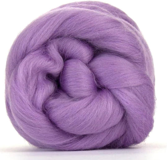 Revolution Fibers Merino Wool Roving | Premium Combed Wool Top | 22 Micron, Perfect for Felting Projects, Spinning, Wall Hangings and Tapestry (Lavender Purple)