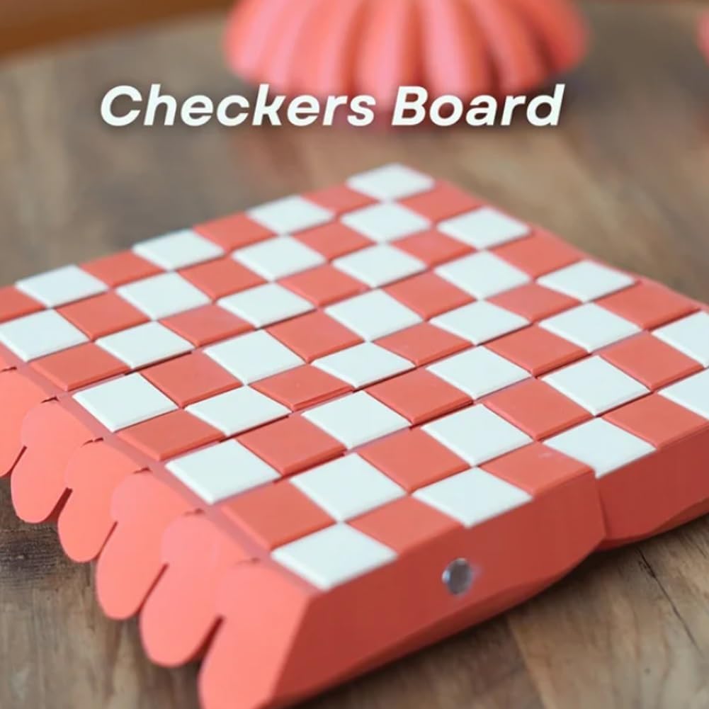 Gourd Games, Pumpkin Board Game Set, 3D Printed Multifunctional Fall Tabletop Activity with Checkers Board, Dice Tower, Card Storage, and Hidden Dice Compartment, Unrolling Pumpkin Design