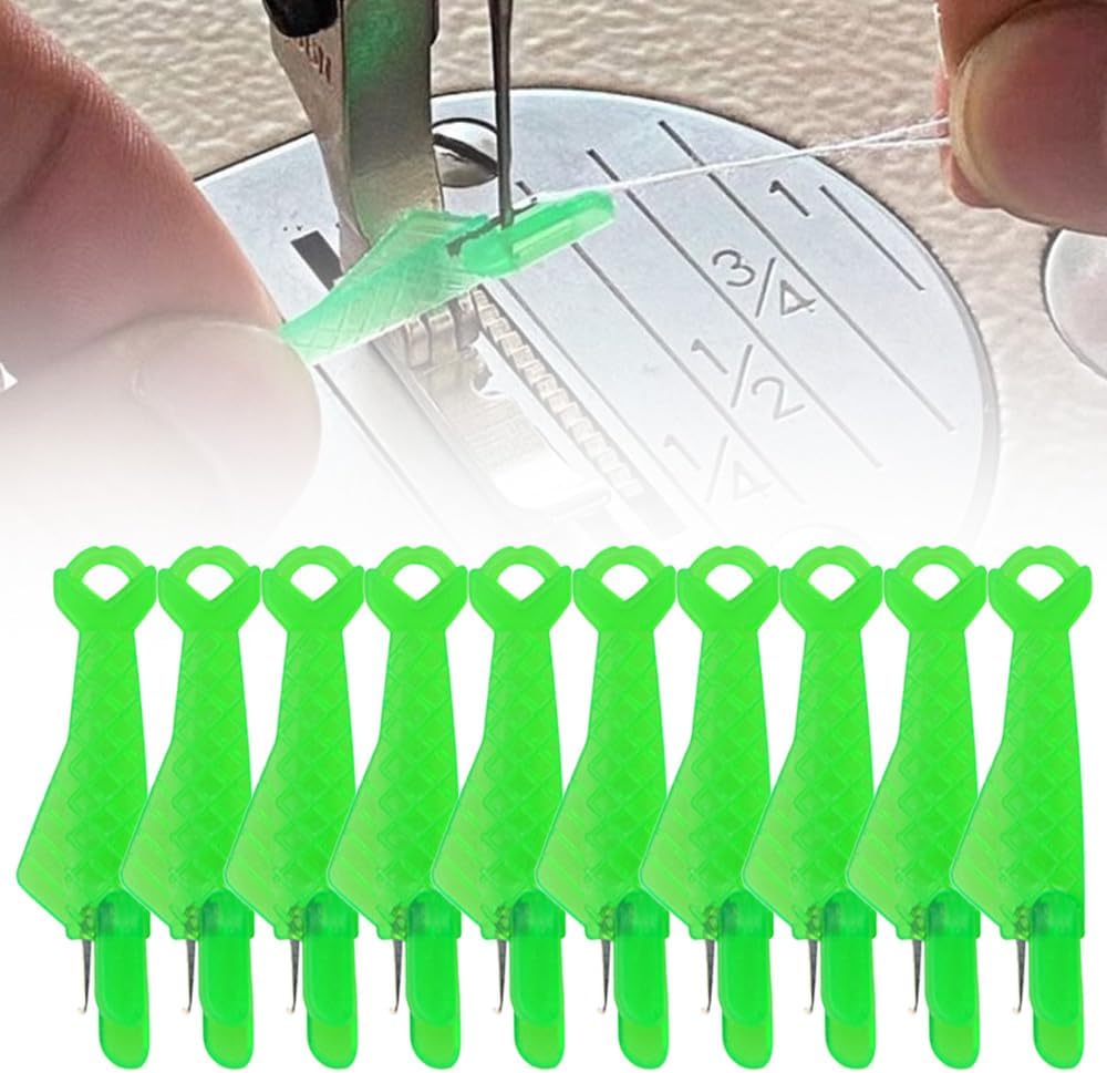 Automatic Sewing Needle Threader, Fish Type Quick Needle Threaders for Hand Sewing, Sewing Machine Needle Threader Tools, Sewing Supplies - Designed for Sewing Lovers Alike (green-10pcs)