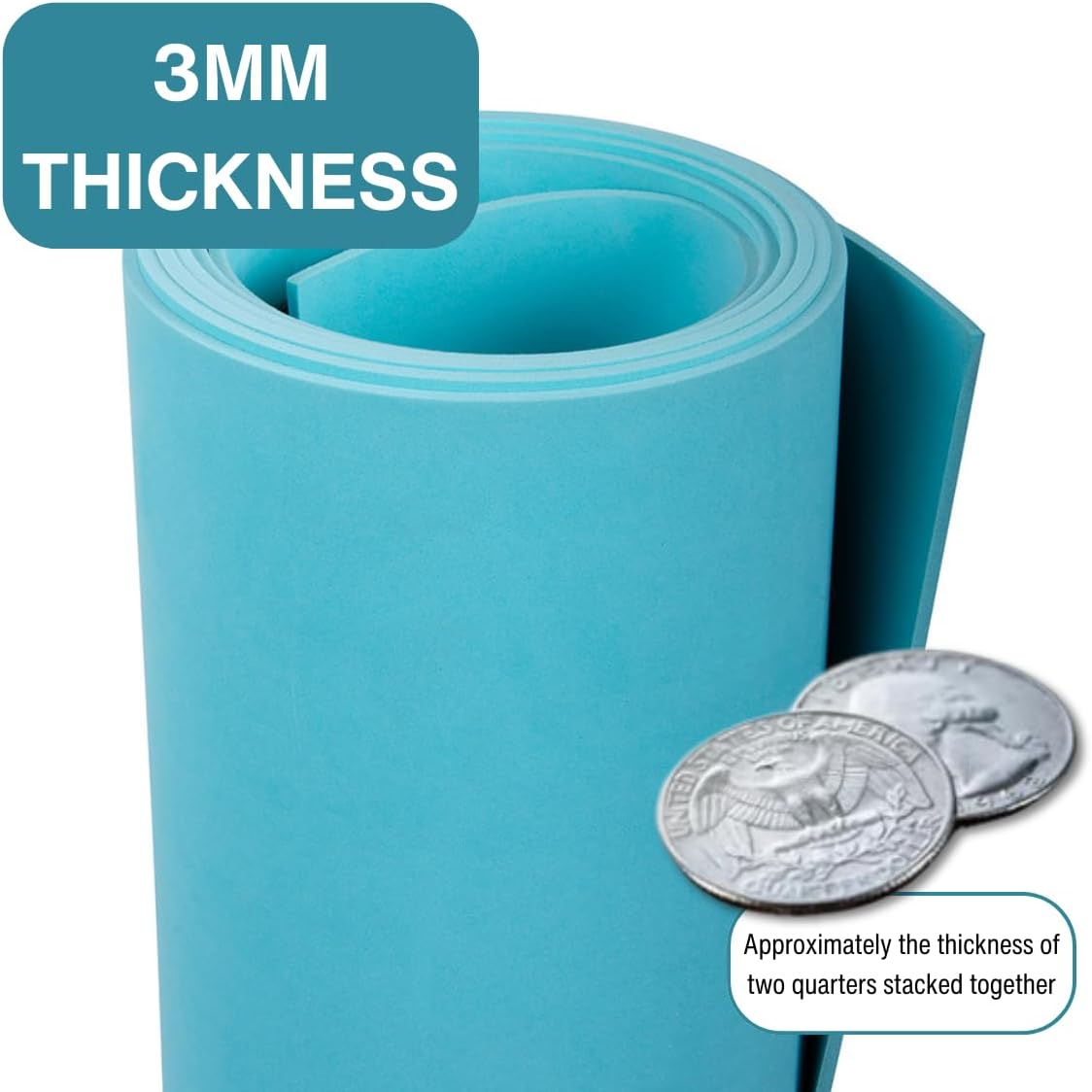 LotusFoam Large 3mm EVA Foam Sheet - 44"x 85" High Density Foam 130 kg/m3 for Cosplay, Costumes, Crafts, Flooring, Outdoor Use - 35 Colors (Shark Grey) - Shark Grey